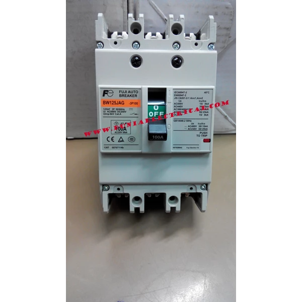 BW 125 JAG 100 A  3 Phase  Fuji Electric MCCB / Mold Case Circuit Breaker Fuji Electric BW 125 JAG 100 A  3 Phase 