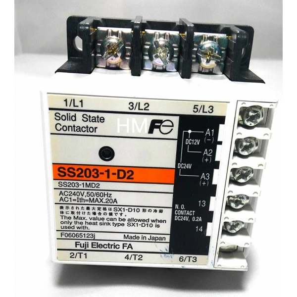Fuji Electric SS203-1-D2-20A Solid State Contactor Fuji Electric SS203-1-D2 20 A