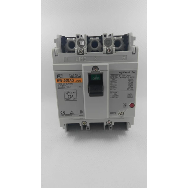 FUJI Electric BW 100 EAG 75A MCCB / Mold Case Circuit Breaker FUJI Electric BW 100 EAG 75A 