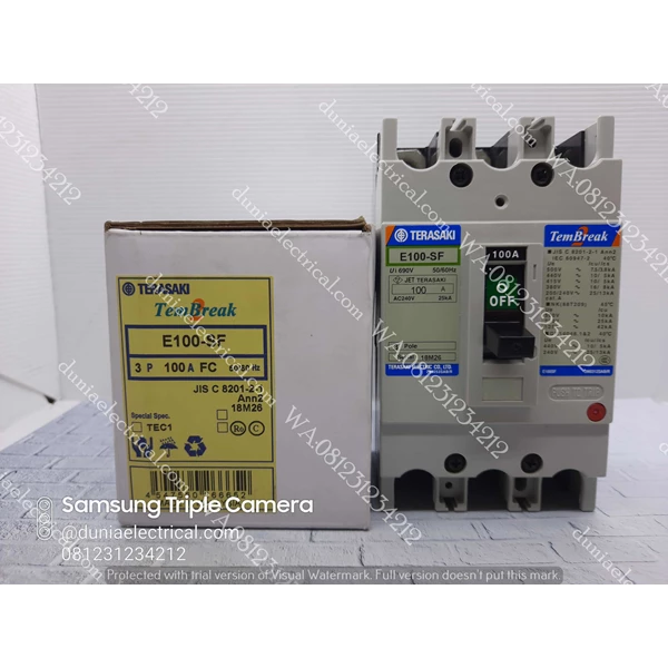 MCCB / Mold Case Circuit Breaker Terasaki / Mold Case Circuit Breaker  E-100SF Terasaki 3P 100A