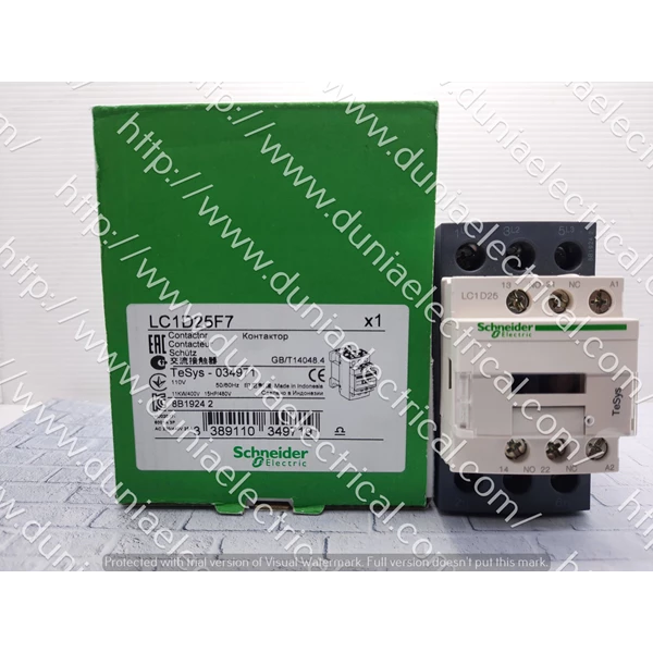 MAGNETIC CONTACTOR AC SCHNEIDER  LC1D25F7  110V 