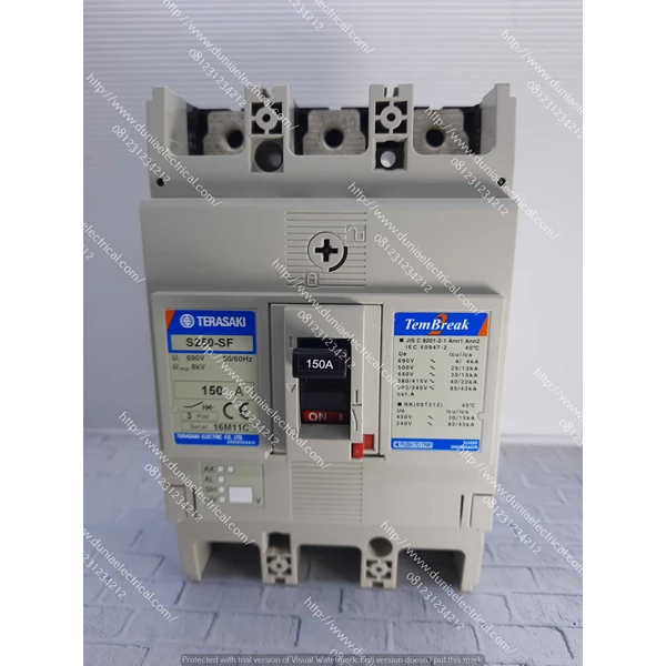 Terasaki S250-SF 3P 250A MCCB / Mold Case Circuit Breaker 
